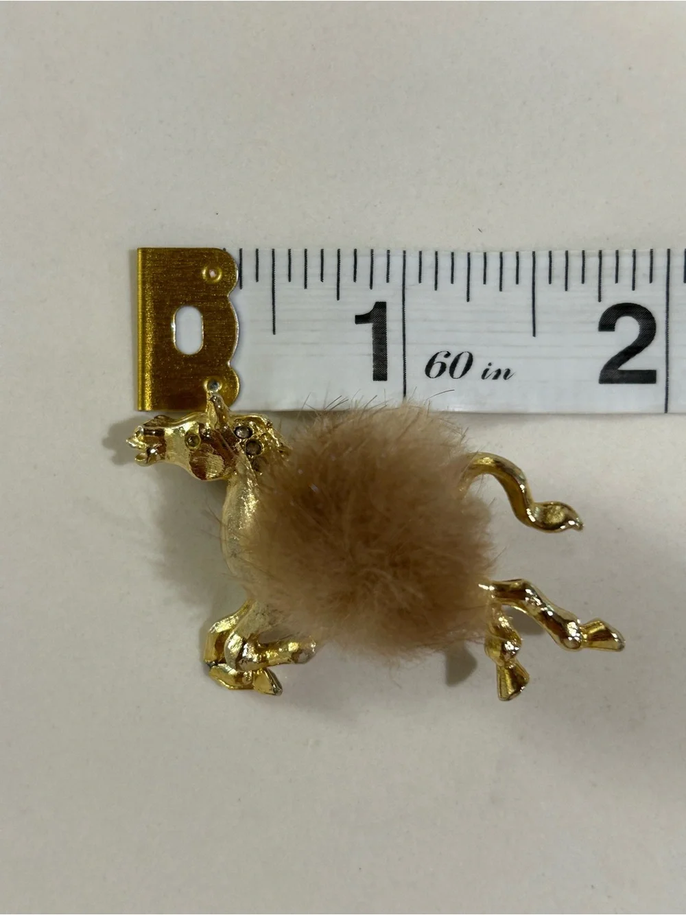 Vintage Rare Mink Fur Horse & Gold-Tone Enamel Horse Brooches (2) - As Is